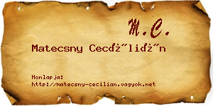 Matecsny Cecílián névjegykártya